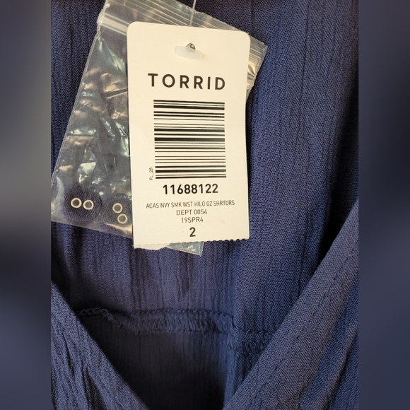 Torrid Blue High Low Dress With Attached Slip Size 2 Elastic Waist - Picture 6 of 11